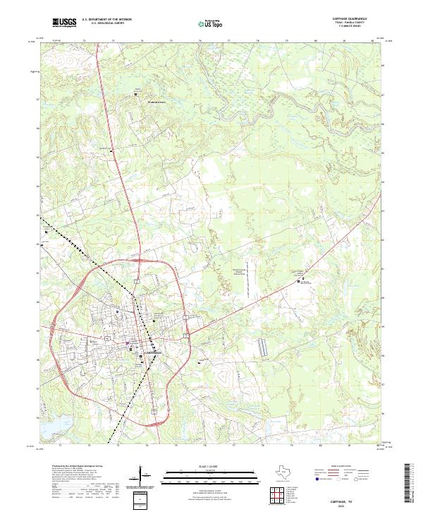US Topo 7.5-minute map for Carthage TX