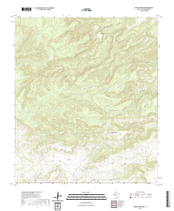 US Topo 7.5-minute map for Casket Mountain TX