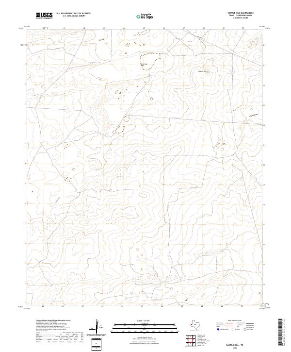 US Topo 7.5-minute map for Castile Hill TX