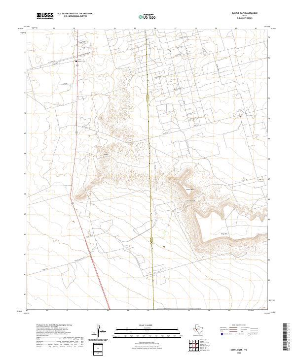 US Topo 7.5-minute map for Castle Gap TX