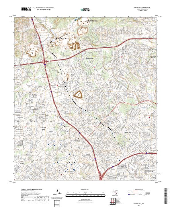 US Topo 7.5-minute map for Castle Hills TX