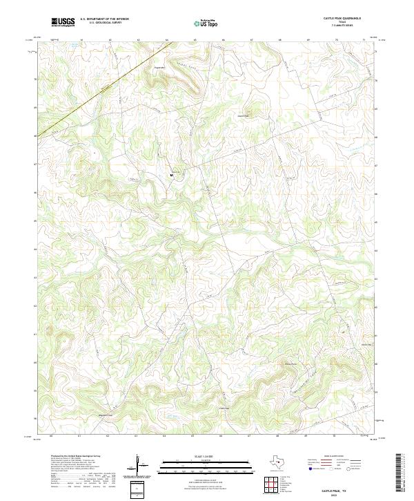 US Topo 7.5-minute map for Castle Peak TX