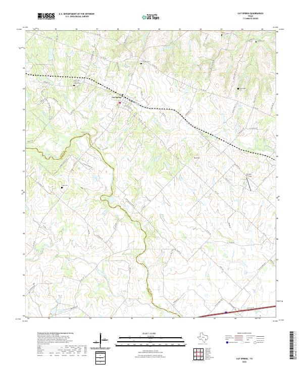 US Topo 7.5-minute map for Cat Spring TX