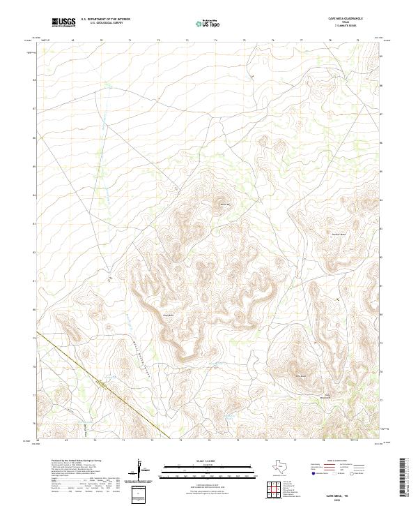 US Topo 7.5-minute map for Cave Mesa TX