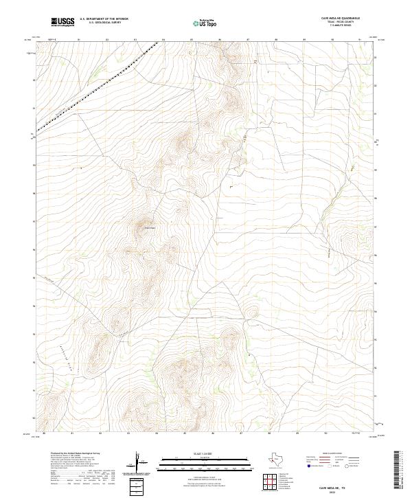 US Topo 7.5-minute map for Cave Mesa NE TX
