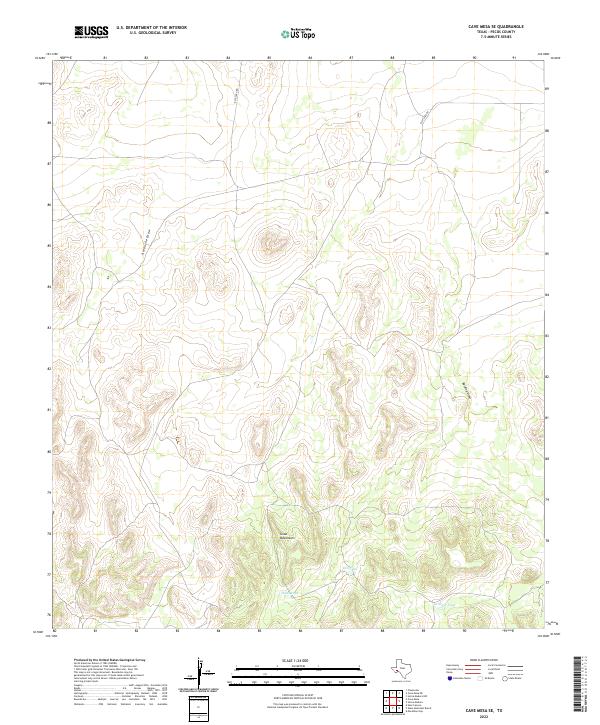 US Topo 7.5-minute map for Cave Mesa SE TX