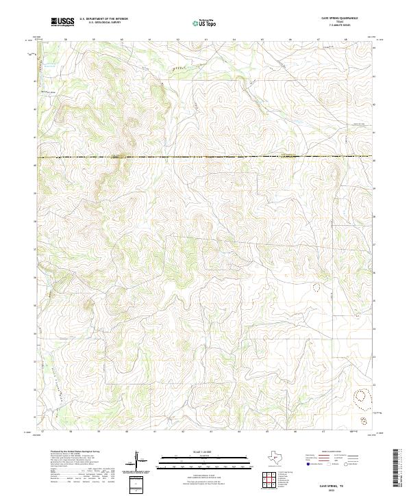 US Topo 7.5-minute map for Cave Spring TX