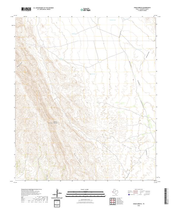 US Topo 7.5-minute map for Cedar Arroyo TX