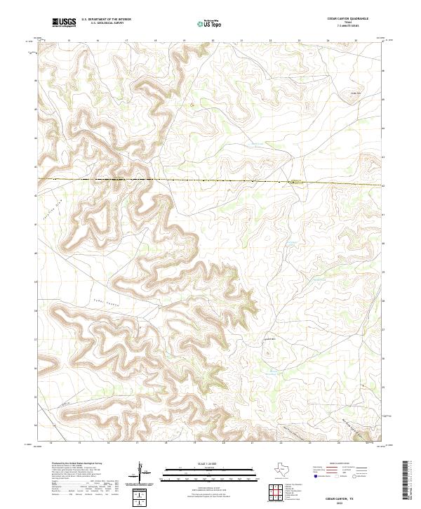 US Topo 7.5-minute map for Cedar Canyon TX