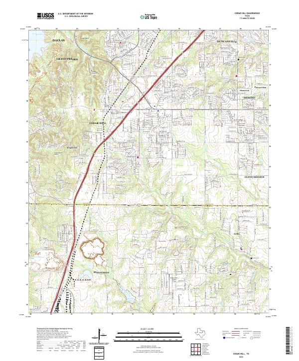 US Topo 7.5-minute map for Cedar Hill TX