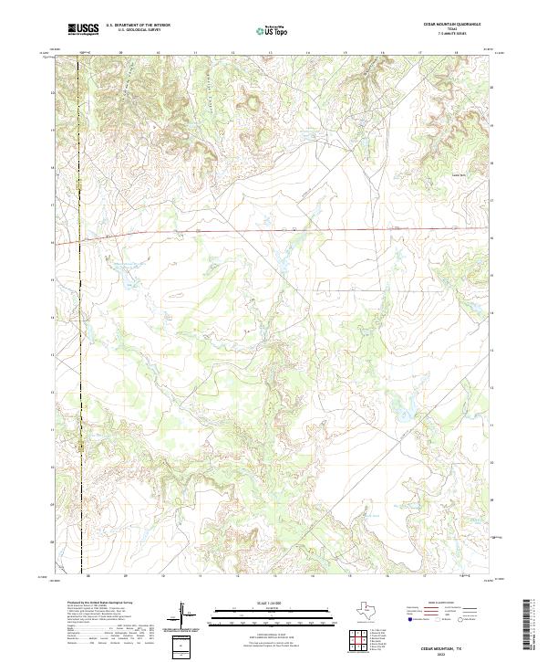 US Topo 7.5-minute map for Cedar Mountain TX