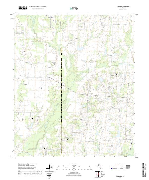 US Topo 7.5-minute map for Cedarvale TX