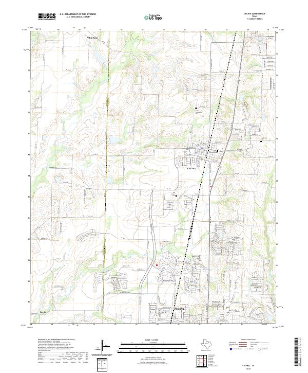 US Topo 7.5-minute map for Celina TX