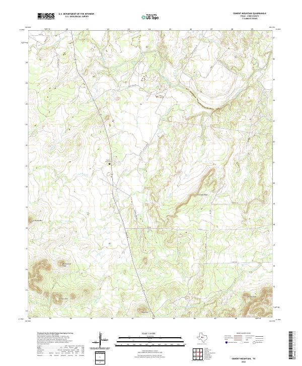 US Topo 7.5-minute map for Cement Mountain TX