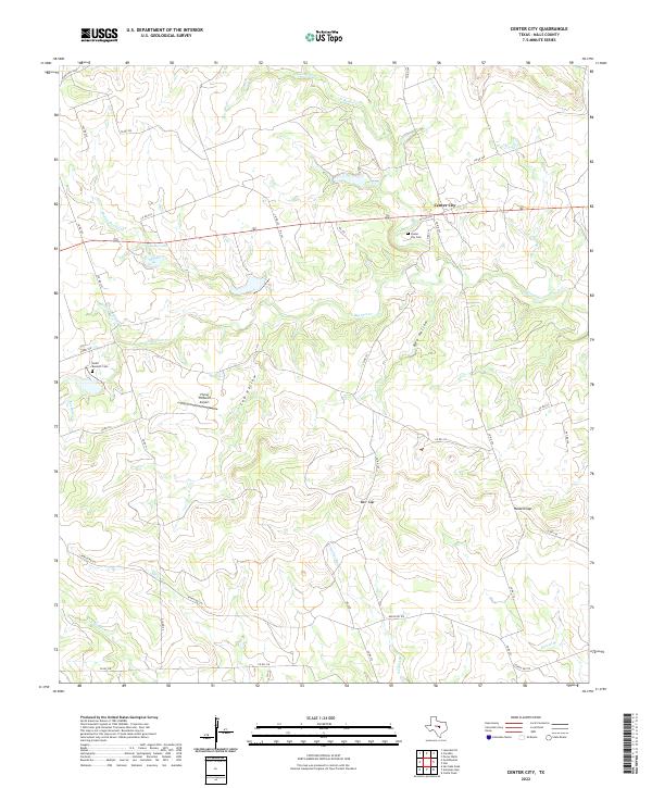 US Topo 7.5-minute map for Center City TX