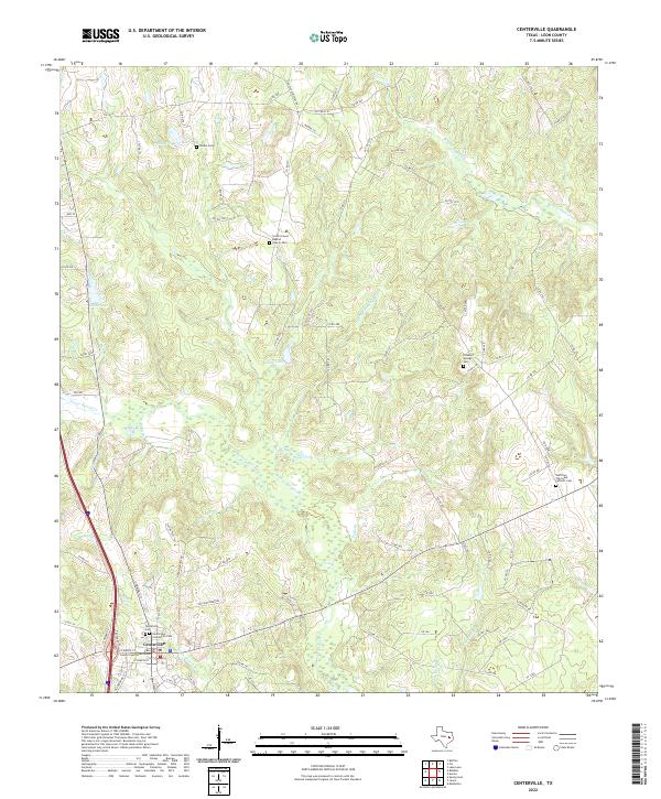 US Topo 7.5-minute map for Centerville TX