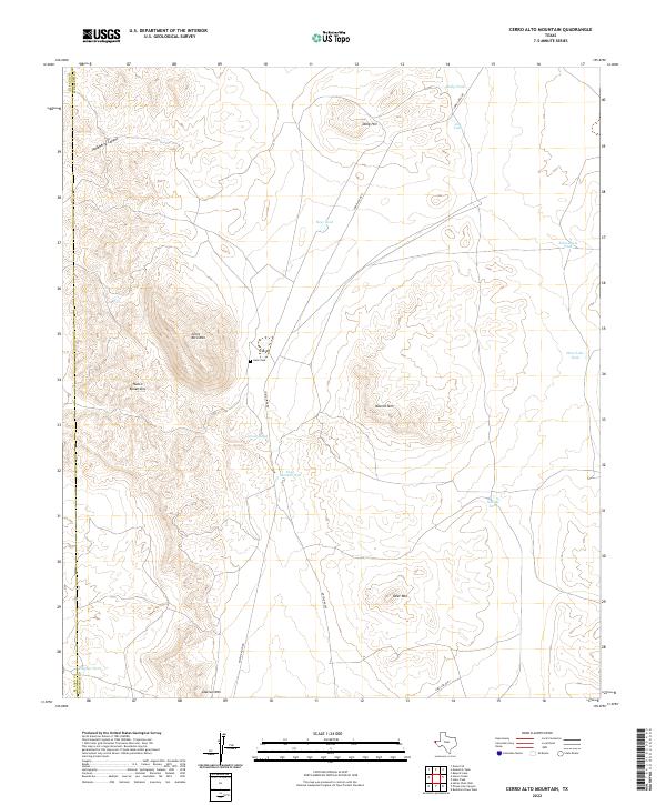 US Topo 7.5-minute map for Cerro Alto Mountain TX