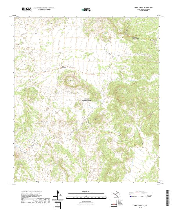 US Topo 7.5-minute map for Cerro Castellan TX