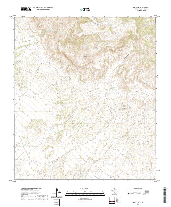 US Topo 7.5-minute map for Cerro Orona TX
