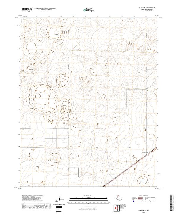 US Topo 7.5-minute map for Chamberlin TX