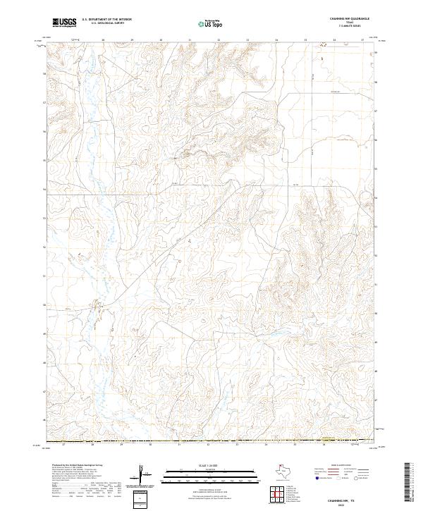 US Topo 7.5-minute map for Channing NW TX