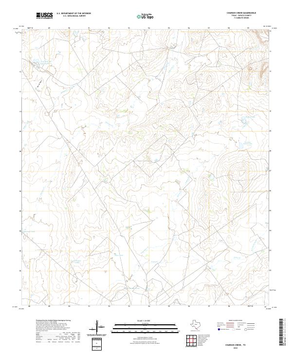 US Topo 7.5-minute map for Chargos Creek TX