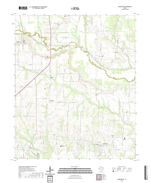 US Topo 7.5-minute map for Charleston TX