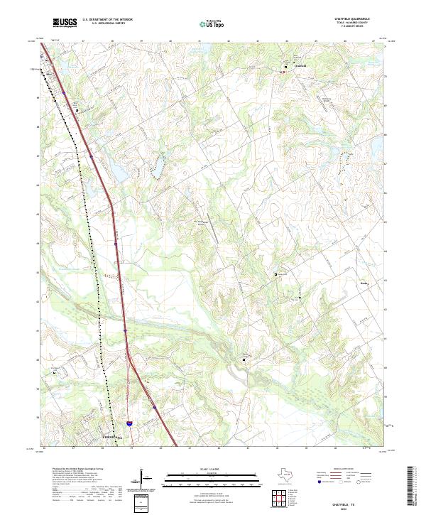 US Topo 7.5-minute map for Chatfield TX