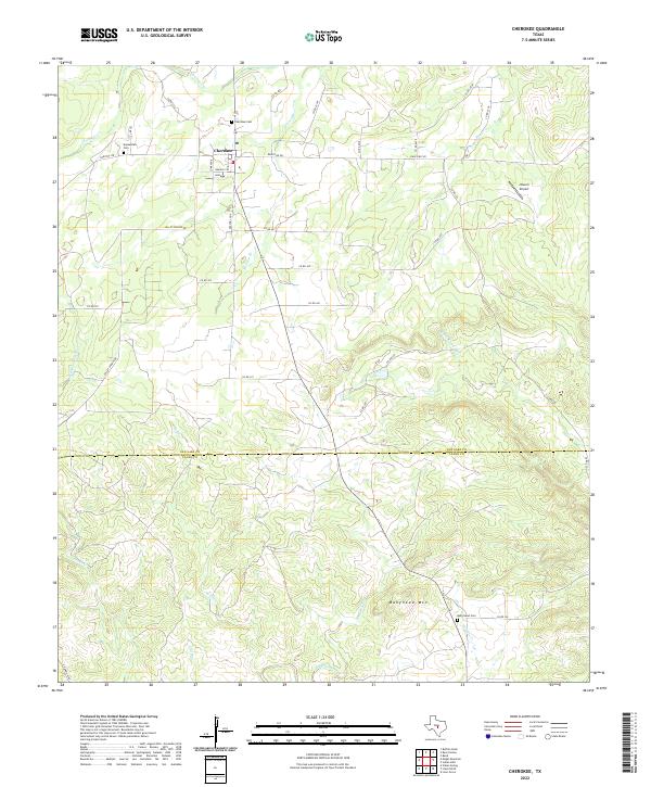 US Topo 7.5-minute map for Cherokee TX