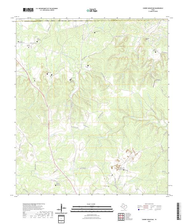 US Topo 7.5-minute map for Cherry Mountain TX