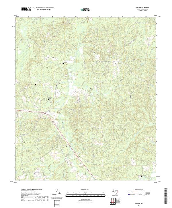 US Topo 7.5-minute map for Chester TX