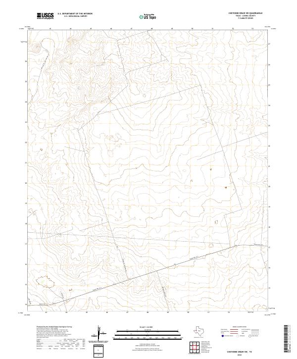 US Topo 7.5-minute map for Cheyenne Draw SW TX