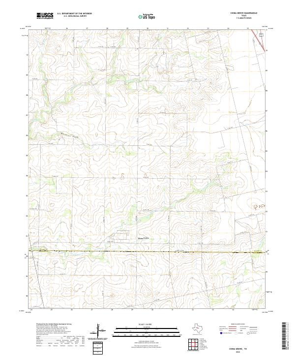 US Topo 7.5-minute map for China Grove TX