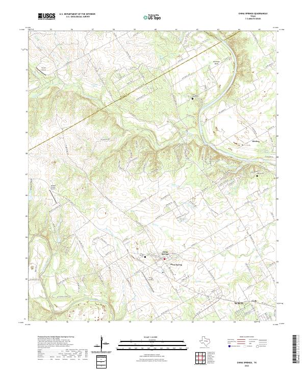 US Topo 7.5-minute map for China Springs TX