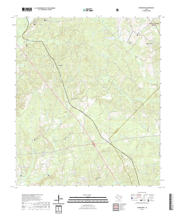 US Topo 7.5-minute map for Chinquapin TX