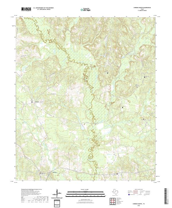 US Topo 7.5-minute map for Chireno North TX
