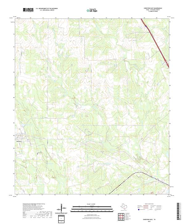 US Topo 7.5-minute map for Christine East TX