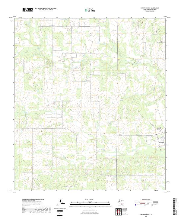 US Topo 7.5-minute map for Christine West TX