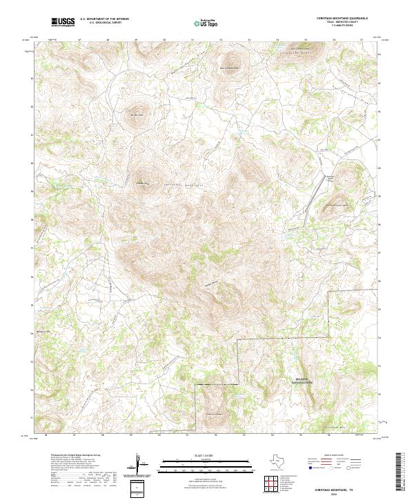 US Topo 7.5-minute map for Christmas Mountains TX