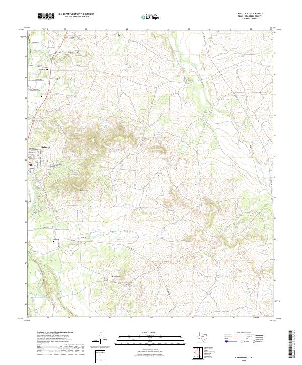US Topo 7.5-minute map for Christoval TX