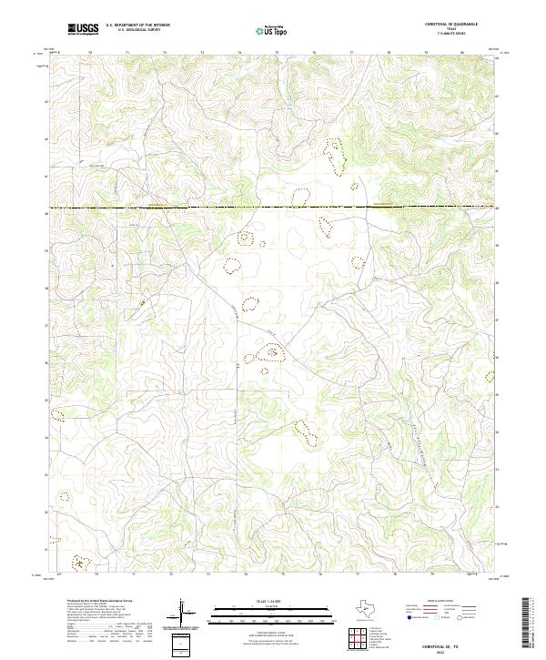 US Topo 7.5-minute map for Christoval SE TX