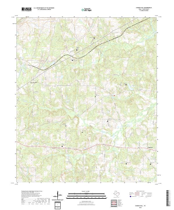 US Topo 7.5-minute map for Church Hill TX