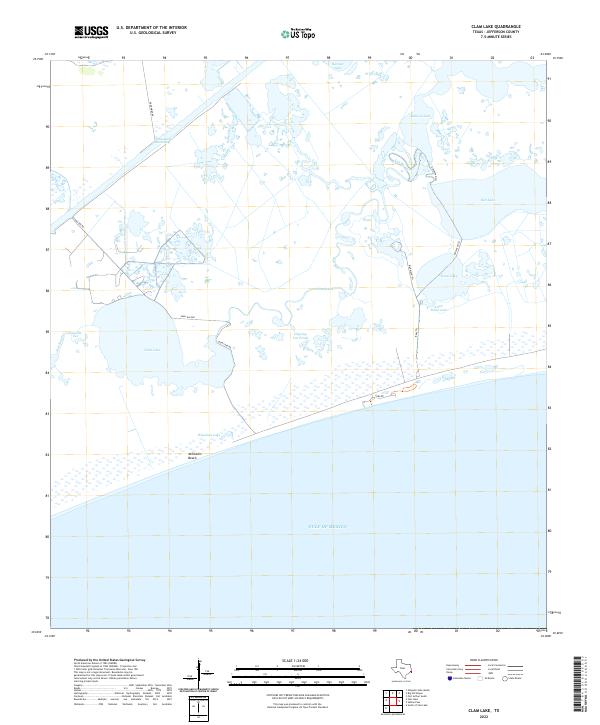 US Topo 7.5-minute map for Clam Lake TX