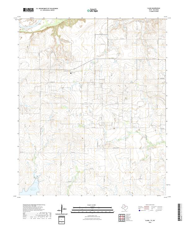 US Topo 7.5-minute map for Clara TXOK
