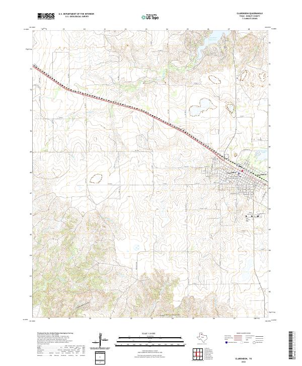 US Topo 7.5-minute map for Clarendon TX