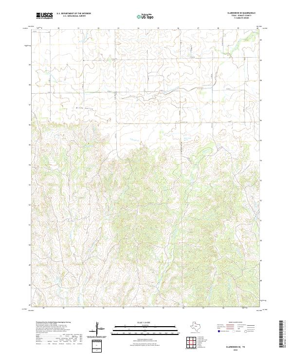 US Topo 7.5-minute map for Clarendon SE TX