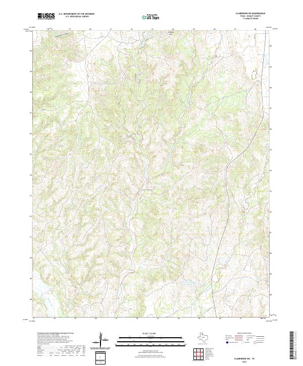 US Topo 7.5-minute map for Clarendon SW TX