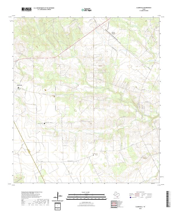 US Topo 7.5-minute map for Clareville TX