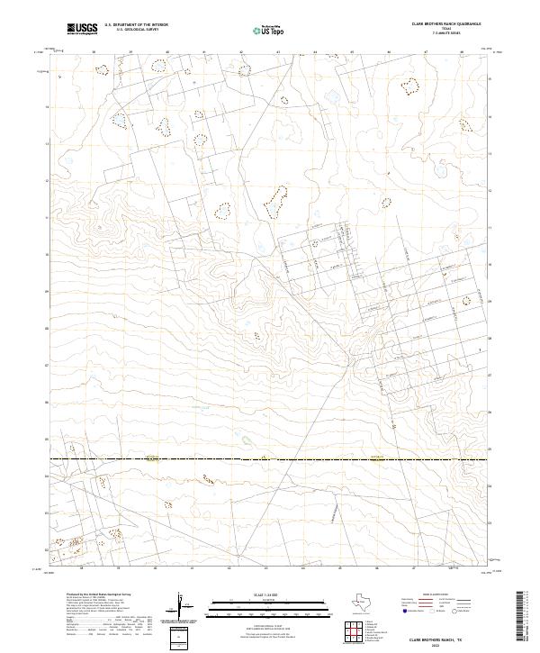US Topo 7.5-minute map for Clark Brothers Ranch TX