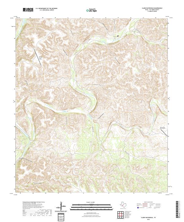 US Topo 7.5-minute map for Clark Waterhole TX